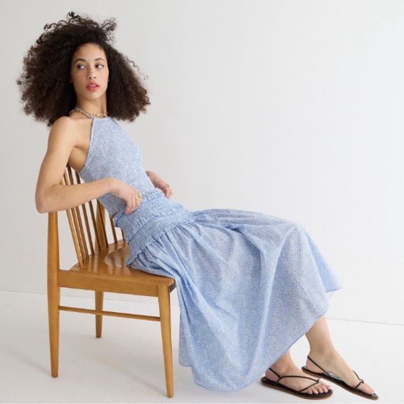 J.Crew NWT 💯% organic smocked halter top sz L - Picture 9 of 9